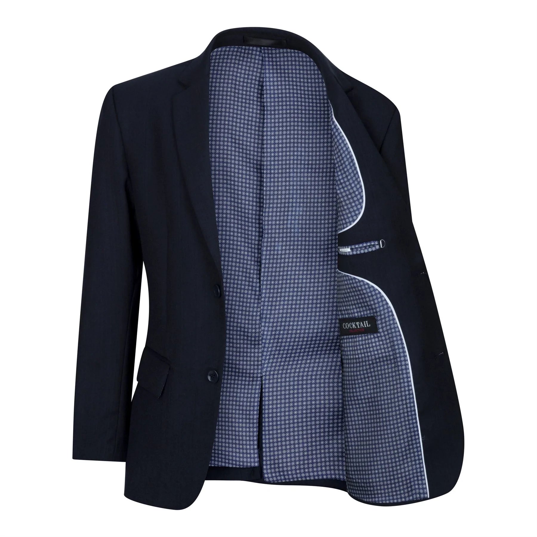 Traje azul marino de 5 piezas para niño: blazer, chaleco, camisa, corbata y pantalón para bodas y fiestas.