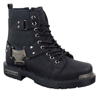 Botas negras de cuero sintético resistente para hombre.