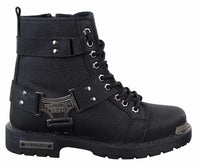 Botas negras de cuero sintético resistente para hombre.