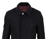 Abrigo largo de lana negra para hombre