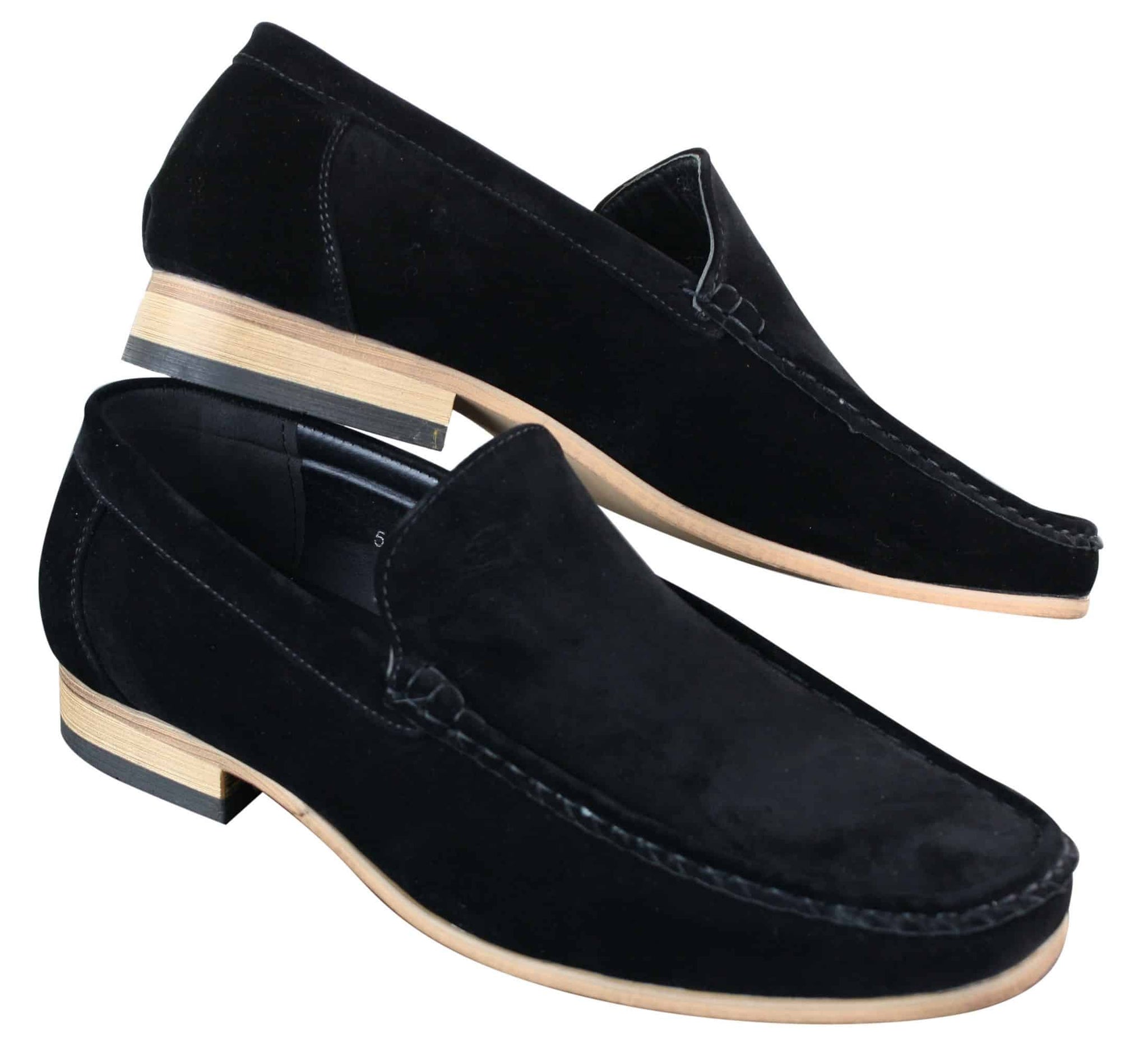 Zapatos casuales elegantes sin cordones de gamuza cuadrada Patron 5588 para hombre, estilo italiano.