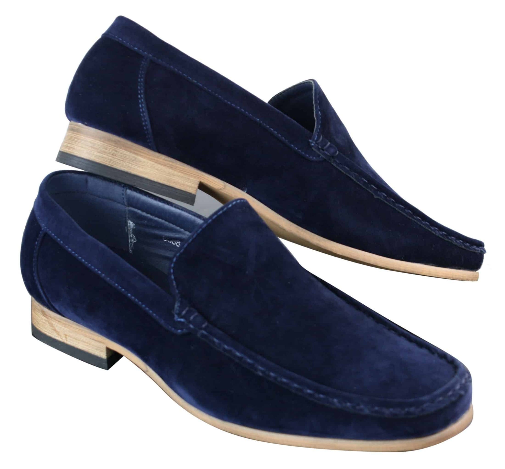 Zapatos casuales elegantes sin cordones de gamuza cuadrada Patron 5588 para hombre, estilo italiano.