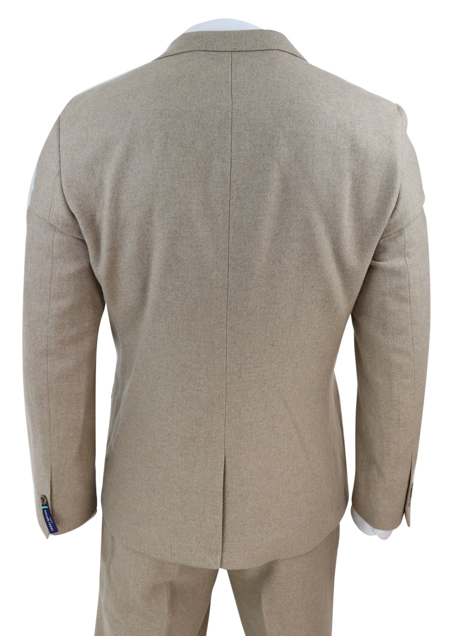 Traje de lana beige de 3 piezas para hombre