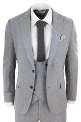 Traje de lana gris de 3 piezas para hombre