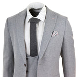 Traje de lana gris de 3 piezas para hombre