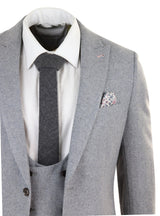 Traje de lana gris de 3 piezas para hombre