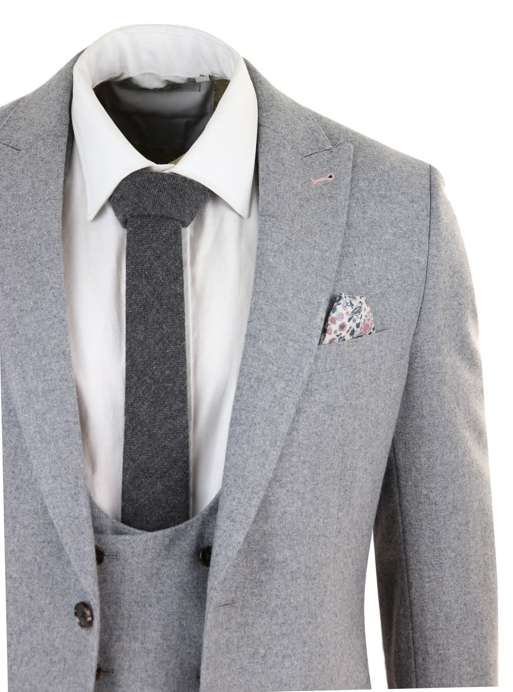 Traje de lana gris de 3 piezas para hombre
