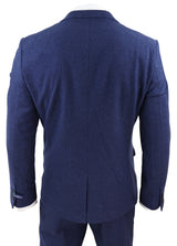 Traje de lana azul marino de 3 piezas para hombre