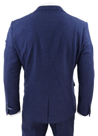 Traje de lana azul marino de 3 piezas para hombre