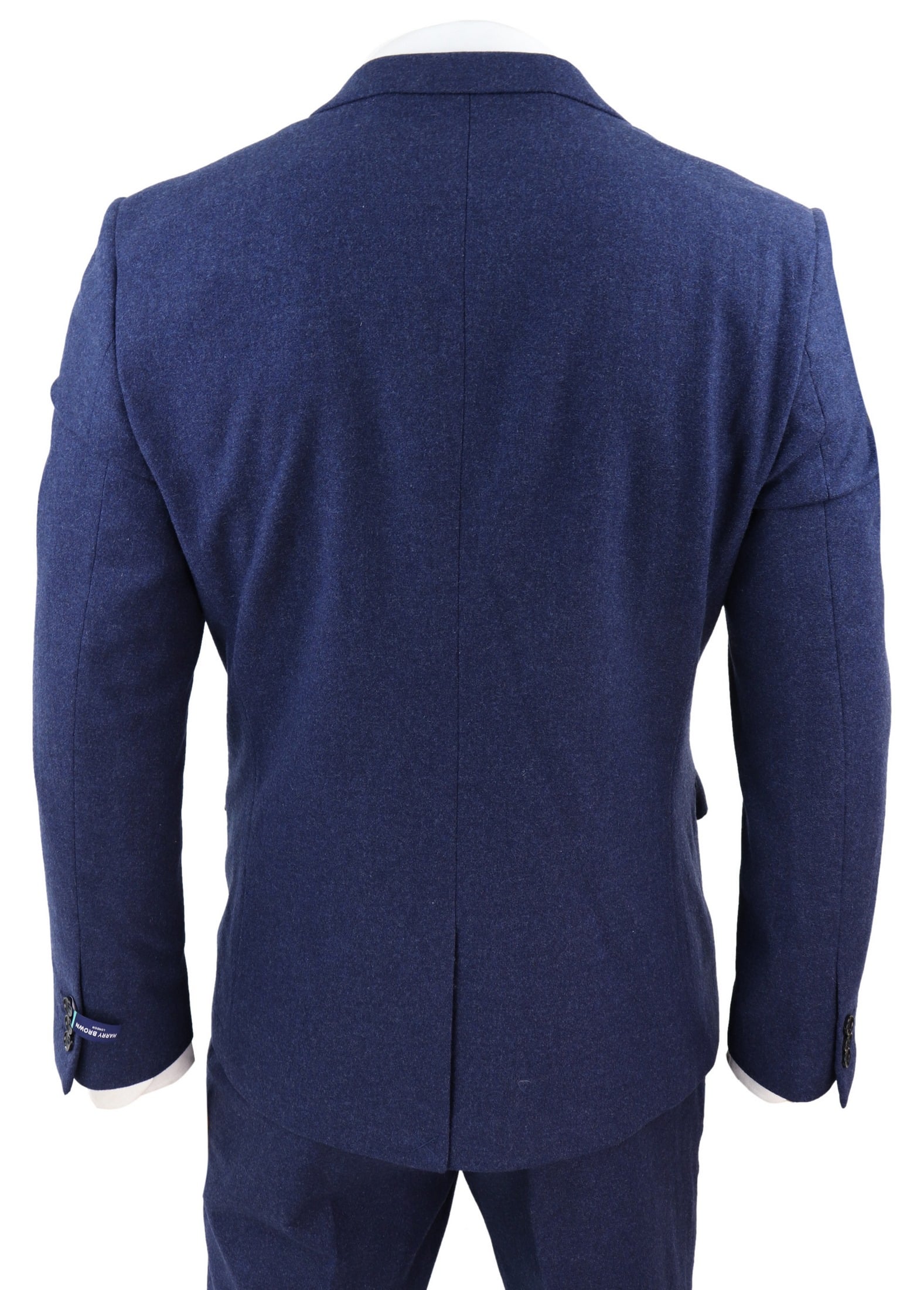 Traje de lana azul marino de 3 piezas para hombre