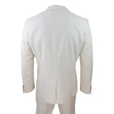 Traje de lino de 3 piezas para hombre, transpirable, ideal para bodas, de verano, de algodón, color crema y beige.