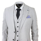 Traje de lino de 3 piezas para hombre, transpirable, para bodas, verano, algodón, gris claro