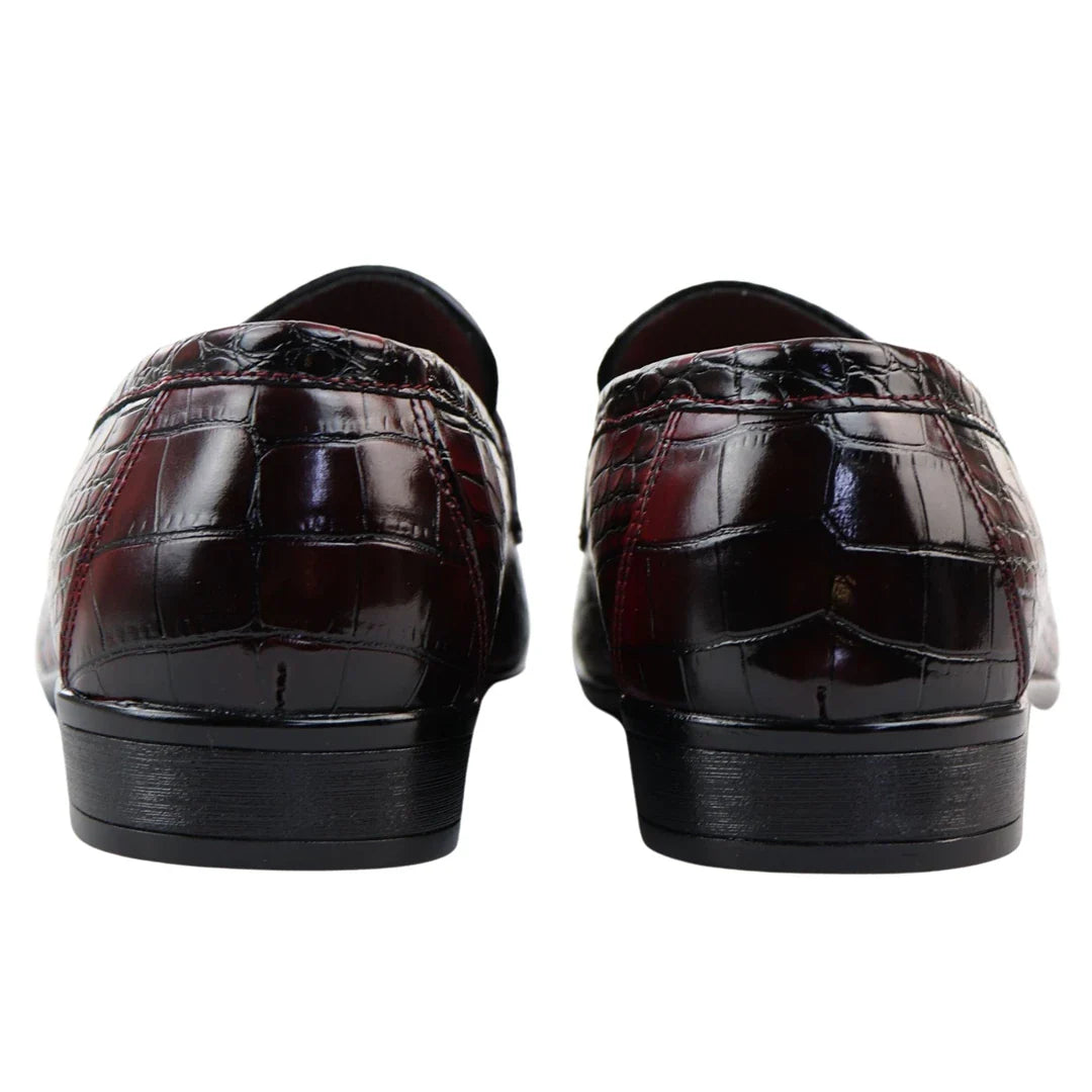 Mocasines rojos formales para hombre