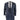 Traje de tres piezas para hombre de tweed azul con estampado de espiga.