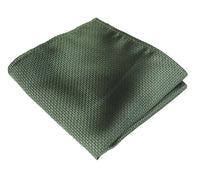Conjunto de regalo de corbata verde texturizada de seda satinada con pañuelo de bolsillo, gemelos y corbata de satén mate.