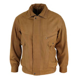 Chaqueta bomber clásica de piel nobuk para hombre - Marrón claro