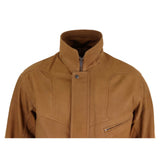 Chaqueta bomber clásica de piel nobuk para hombre - Marrón claro