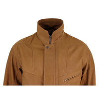 Chaqueta bomber clásica de piel nobuk para hombre - Marrón claro