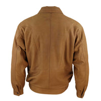 Chaqueta bomber clásica de piel nobuk para hombre - Marrón claro