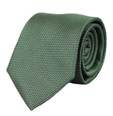 Conjunto de regalo de corbata verde texturizada de seda satinada con pañuelo de bolsillo, gemelos y corbata de satén mate.