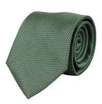 Conjunto de regalo de corbata verde texturizada de seda satinada con pañuelo de bolsillo, gemelos y corbata de satén mate.