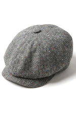 Gorra Baker Boy de 8 paneles, sombrero Shelby, lana tweed, gris clásico Razor