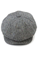 Gorra Baker Boy de 8 paneles, sombrero Shelby, lana tweed, gris clásico Razor