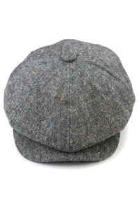 Gorra Baker Boy de 8 paneles, sombrero Shelby, lana tweed, gris clásico Razor