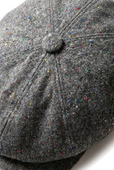 Gorra Baker Boy de 8 paneles, sombrero Shelby, lana tweed, gris clásico Razor