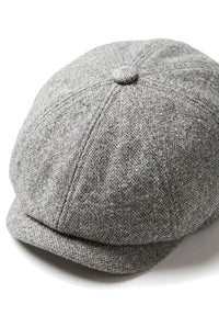 Gorra Baker Boy de 8 paneles, sombrero Shelby, lana tweed, gris claro clásico Razor