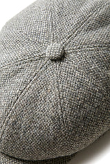 Gorra Baker Boy de 8 paneles, sombrero Shelby, lana tweed, gris claro clásico Razor