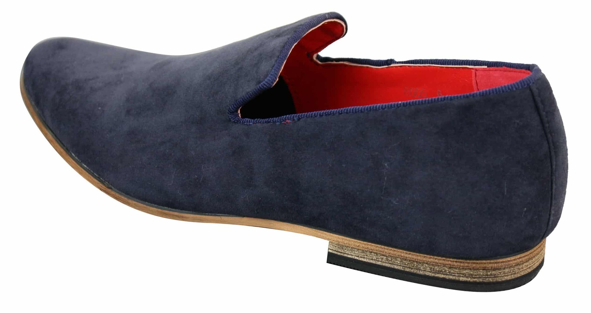 Zapatos mocasines de cuero sintético PU para hombre, color azul, estilo casual elegante.