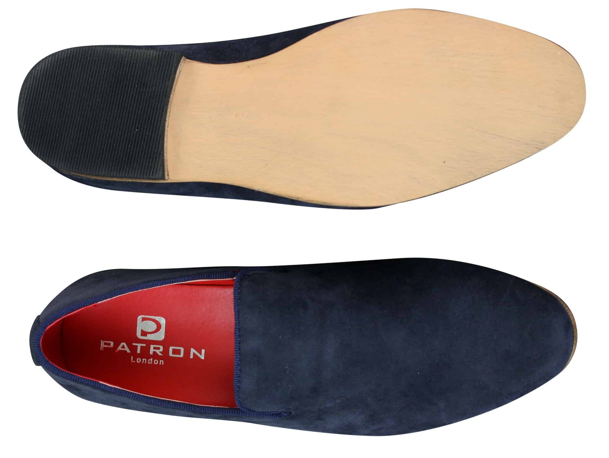 Zapatos mocasines de cuero sintético PU para hombre, color azul, estilo casual elegante.