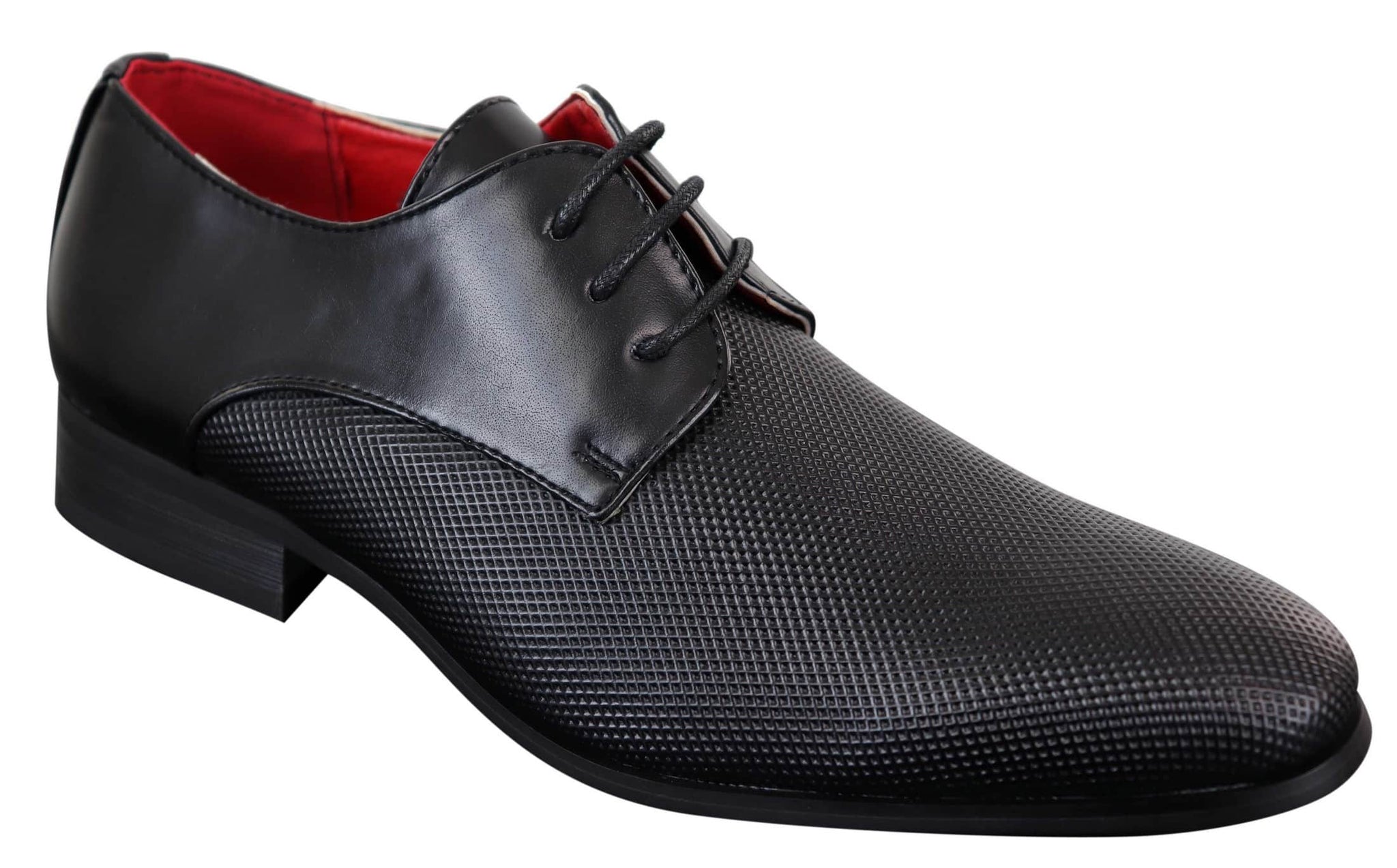 Zapatos de hombre negros de piel sintética con cordones