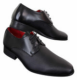 Zapatos de hombre negros de piel sintética con cordones