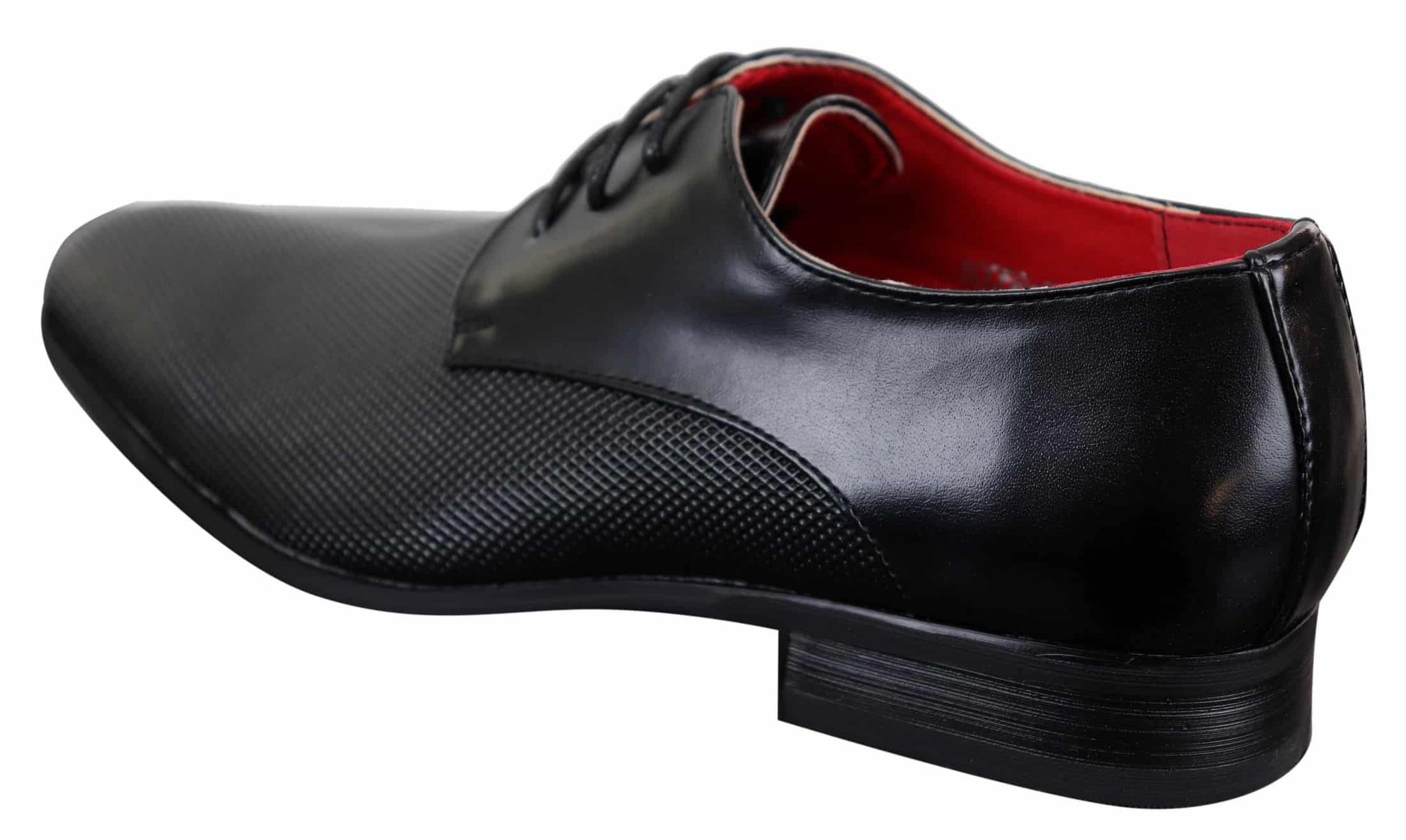 Zapatos de hombre negros de piel sintética con cordones