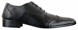Zapatos de vestir formales de piel sintética negra con cordones para hombre Gio Gino 907001, estilo Gatsby italiano clásico.