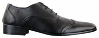 Zapatos de vestir formales de piel sintética negra con cordones para hombre Gio Gino 907001, estilo Gatsby italiano clásico.