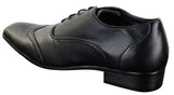 Zapatos de vestir formales de piel sintética negra con cordones para hombre Gio Gino 907001, estilo Gatsby italiano clásico.