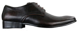 Zapatos de hombre de piel sintética con cordones, de color negro, marrón y cocodrilo, con punta elegante.