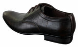 Zapatos de hombre de piel sintética con cordones, de color negro, marrón y cocodrilo, con punta elegante.