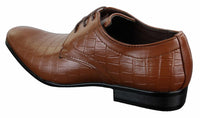 Zapatos de hombre de piel sintética con cordones, de color negro, marrón y cocodrilo, con punta elegante.
