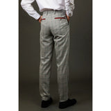 Andrew - Pantalones grises a cuadros para hombre
