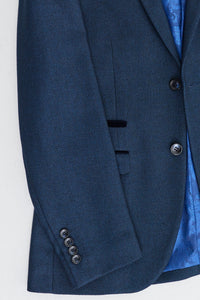 Traje de hombre azul marino de 3 piezas, traje de ojo de perdiz, boda, graduación, formal, elegante y clásico.