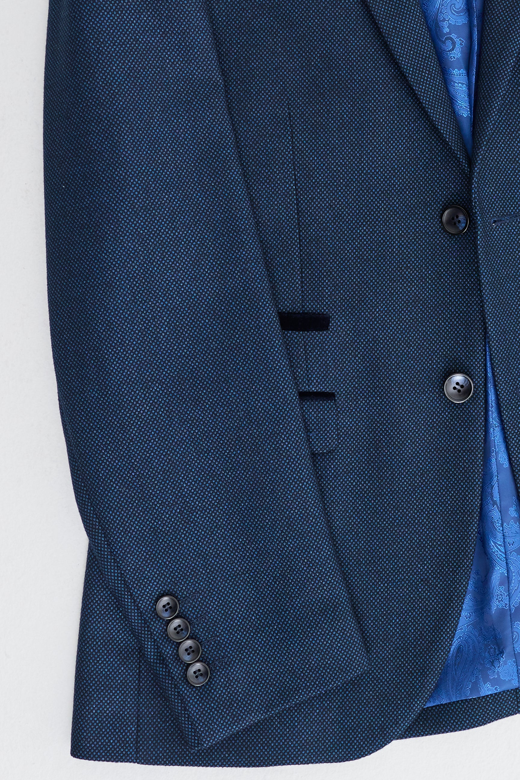 Traje de hombre azul marino de 3 piezas, traje de ojo de perdiz, boda, graduación, formal, elegante y clásico.