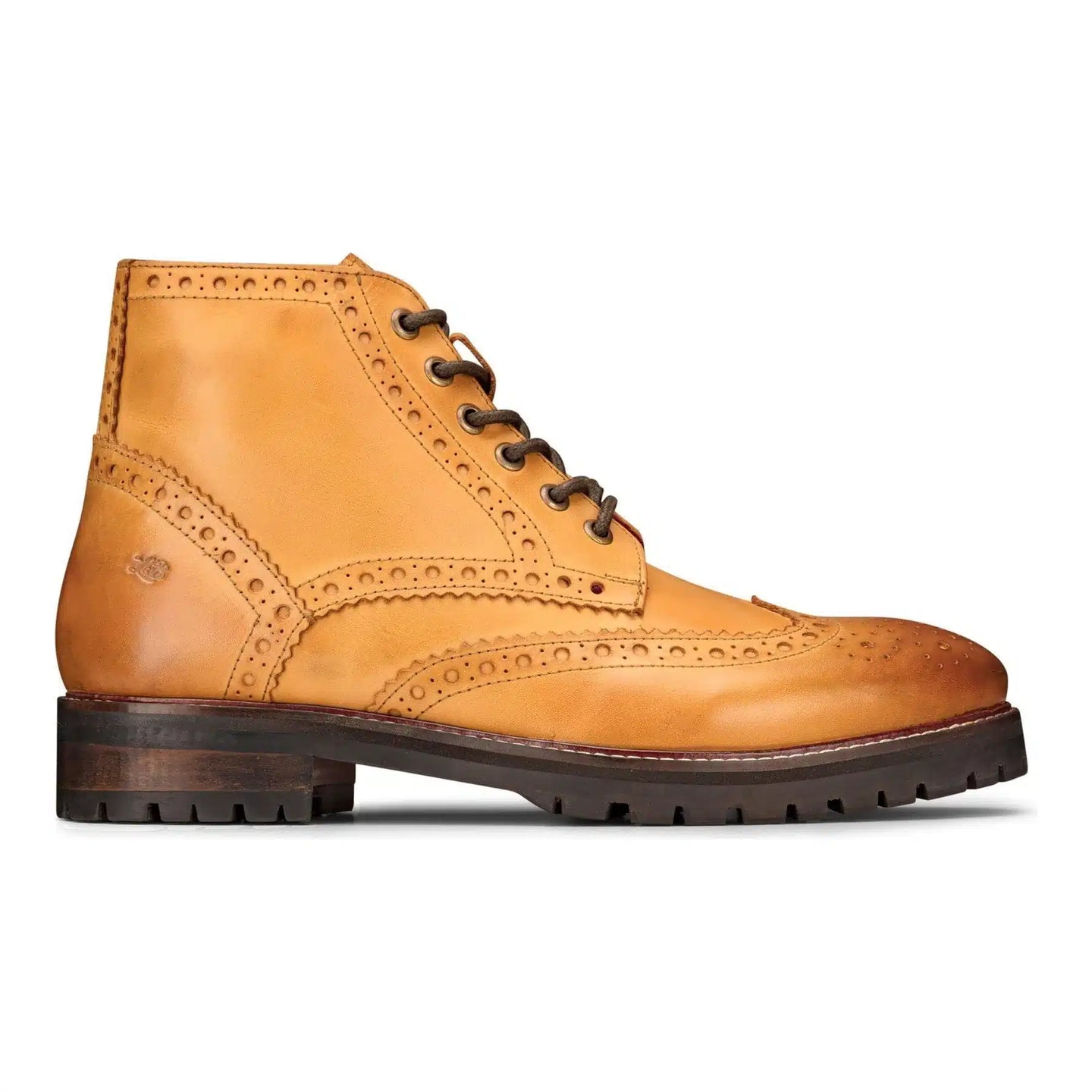 Botas militares de plataforma con cordones de cuero auténtico para hombre, estilo punk rock, color negro y marrón claro.