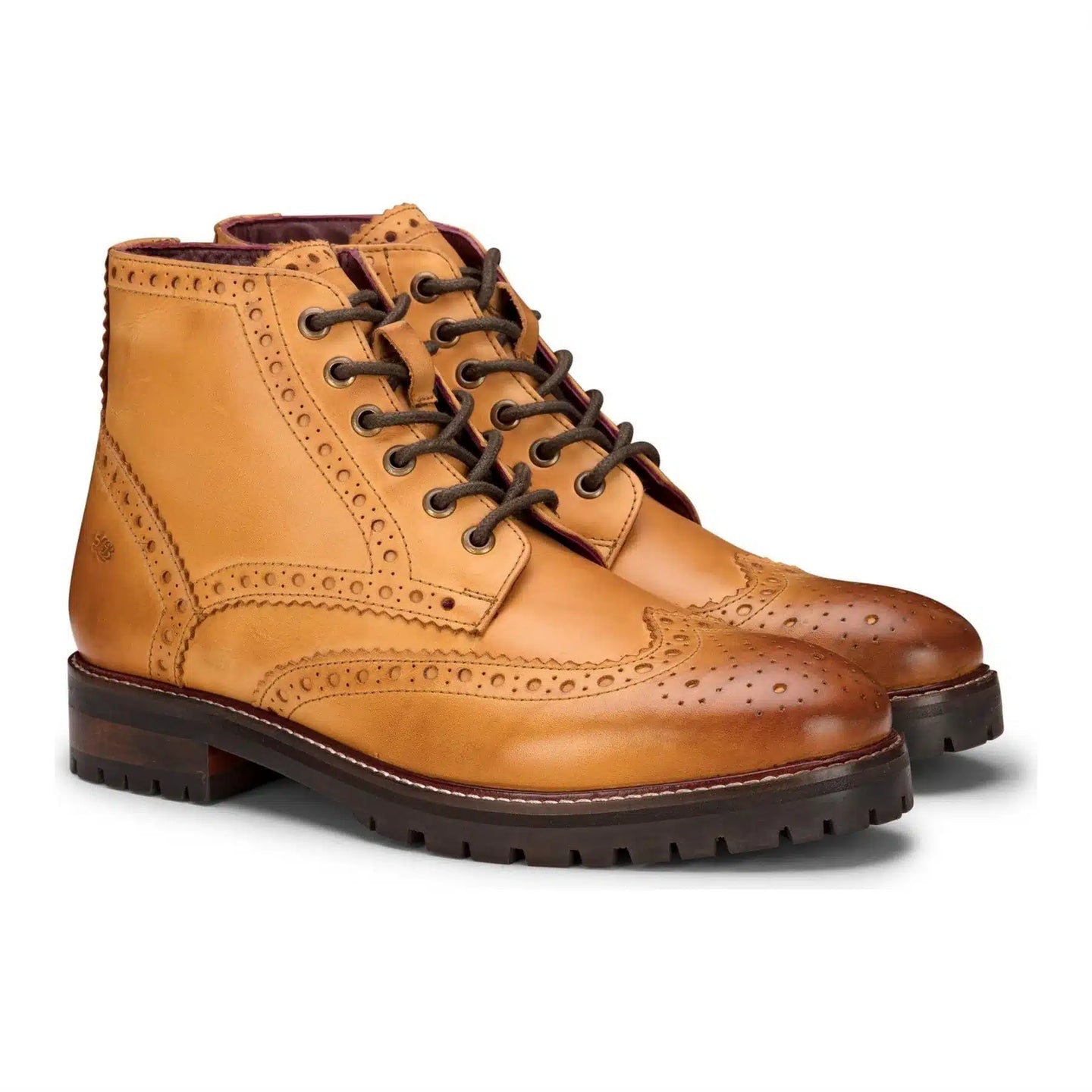 Botas militares de plataforma con cordones de cuero auténtico para hombre, estilo punk rock, color negro y marrón claro.