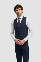 Caridi - Chaleco de tweed azul marino para hombre