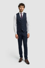 Caridi - Chaleco de tweed azul marino para hombre