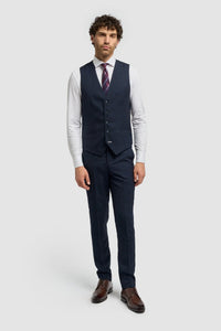 Caridi - Chaleco de tweed azul marino para hombre